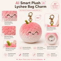 Peluche IA Lychee Mignonne en Polyester Ultra Doux, Coussin de Dessin Animé avec Rembourrage en Coton PP, 10 cm, Cadeau de Collection pour Enfants et Fans, Étiquette XDT