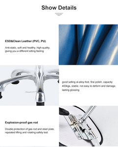 <span class=keywords><strong>Silla</strong></span> de Laboratorio de Cuero Antiestática ESD con Función de Elevación y Rotación para Talleres Libres de Polvo y Salas Blancas Escolares - Product Image 4