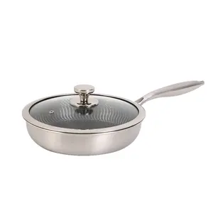 Tốt nhất bán đồ nấu nướng cảm ứng nướng thiết kế Frypan không dính 3-ply thép không gỉ Frying Pan
