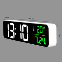 Horloge de bureau LED à gradation automatique, horloge murale électronique, capteur de lumière intelligent, horloge numérique pour bureau, maison, salle de bain, extérieur
