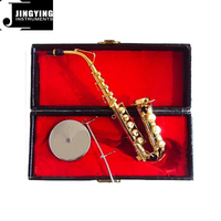 Modèle de saxophone alto miniature Jingying Music 2024, modèle de saxophone alto miniature en laiton, décoration d'intérieur, cadeau d'instrument pour anniversaire/Noël