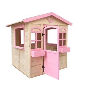 Casa de juegos moderna para jardín al aire libre con maceta para niños CASA DE Cubby de madera impermeable para que los niños jueguen en - Product Image 2