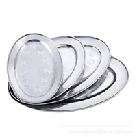 Yolecen – Assiette ovale épaissie en acier inoxydable de qualité supérieure pour poisson, riz et légumes, idéale pour la maison et les restaurants
