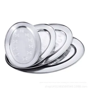 Yolecen – Assiette ovale épaissie en acier inoxydable de qualité supérieure pour <span class=keywords><strong>poisson</strong></span>, riz et légumes, idéale pour la maison et les restaurants - Product Image 5