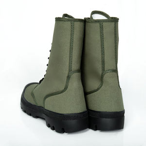 Lightweight Olive <strong>Green</strong> High-top Tactical Boots <strong>Canvas</strong> Rubber Sole Lace-up Outdoor <strong>Shoes</strong> for Tactical Training - Product Image 4