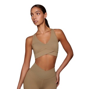 Sujetador deportivo elegante y activo para mujer, Top envolvente para gimnasio, éxito de ventas, diseño de espalda hueca en forma de V, ropa deportiva con estampado medio personalizado - Product Image 5