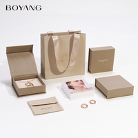 Boîte à bijoux de luxe en papier écologique en forme de livre avec fermeture magnétique, logo personnalisé Boyang, pour boucles d'oreilles, collier, bague