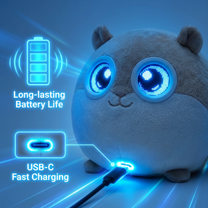 Juguete de Peluche Inteligente Redondo con Forma de Hámster ChatGPT, Ojos LED Intermitentes, Botón de Activación, Búsqueda de Información, MOQ Bajo, OEM Disponible - Product Image 5