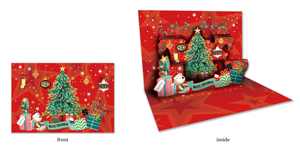 Motifs colorés fantaisie en gros impression personnalisée carte de Noël 3D Pop up - Product Image 3
