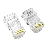 Connecteur RJ45 Cat5 Cat5e UTP à passage direct 1u Connecteur Ethernet RJ45 doré 23awg 24awg Prise