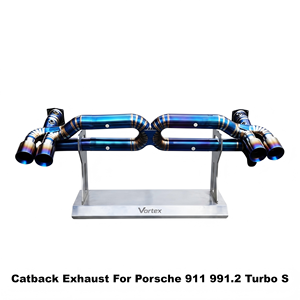 ท่อไอเสียแบบ Catback Vortex Blue Titanium Cross X-Pipe สำหรับ Porsche 911 Carrera 991.2 Turbo S 3.8T ปี 2016-2024 ชุดแต่งระบบปรับแต่ง - Product Image 1