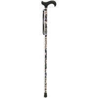 Canne en aluminium à fleurs bleues pour personnes âgées, extensible, hauteur réglable 75-98 cm, poignée souple KMINA K10025