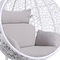 Balançoire œuf suspendue en rotin PE bon marché avec support pour coussin chaise balançoire suspendue en osier pour intérieur et extérieur