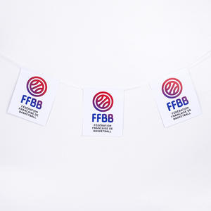 Недорогие прочные водонепроницаемые праздничные флажки-гирлянды, разноцветные флаги-пенанты с возможностью нанесения логотипа и выбора размера - Product Image 1