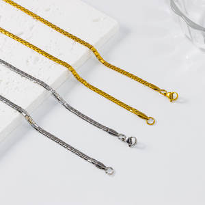 <span class=keywords><strong>Cadena</strong></span> Personalizada 316 de 3mm, Estilo Veneciano, Chapada en <span class=keywords><strong>Oro</strong></span> de 18K con PVD, Collar Impermeable e Hipoalergénico, <span class=keywords><strong>Cadena</strong></span> de Eslabones Tipo Caja para Fabricación - Product Image 1