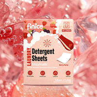 Détergent à lessive en bandelettes et en poudre biodégradable enzymatique jetable, parfum de fruits rouges, avec bactériostase et douceur