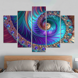 Modern Abstract Swirl <b>Canvas</b> Print: Vibrant <b>Wall</b> Decor Artwork,SET OF 5 MIX <b>CANVAS</b> - Product Image 3