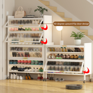 Solución de Almacenamiento a Prueba de Polvo para el Hogar, Gabinete para Zapatos con Ruedas Resistente, con Puerta de Malla, Organizador que Ahorra Espacio para Más de 50 Pares de Zapatos - Product Image 2