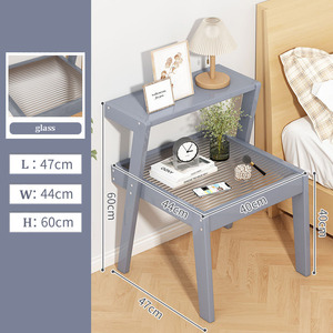 Đồ Nội Thất Phòng Ngủ Bán Buôn Trang Trại Mộc Mạc Gỗ Tự Nhiên Bàn Cạnh Giường Ngủ Bàn Với Kính Bảng <span class=keywords><strong>Top</strong></span> Ngăn Kéo - Product Image 4