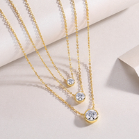 Collier Pendentif Moissanite de Haute Qualité en Gros, Sertissage Bezel, Or 18 carats, Argent, Or Rose, Bijoux Tendance, Collier S925