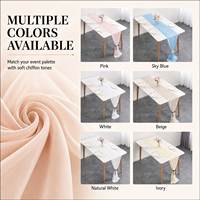 Ensemble de chemins de table en gaze de coton froissée, tissu transparent texturé pour la décoration de tables de mariage, événements et fêtes