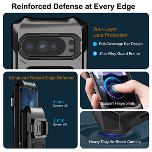 Funda de Aleación de Aluminio para Google Pixel 9/10 Pro XL, Resistente, con Anillo Magnético, Carga Inalámbrica, Antigolpes, Carcasa Trasera Rígida de PC - Product Image 3