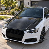 Capot Moteur en Fibre de Carbone Audi A3 S3 RS3 2018-2020 3K Twill Noir Brillant à Visser Léger Panneau de Remplacement Aéro