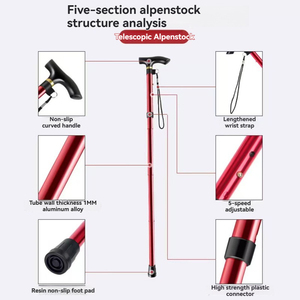 <span class=keywords><strong>Bastones</strong></span> <span class=keywords><strong>de</strong></span> <span class=keywords><strong>Trekking</strong></span> Plegables <span class=keywords><strong>de</strong></span> 3 Secciones Marca YX, <span class=keywords><strong>Bastones</strong></span> <span class=keywords><strong>de</strong></span> Caminata <span class=keywords><strong>de</strong></span> Aleación <span class=keywords><strong>de</strong></span> Aluminio Telescópicos Multifuncionales Ligeros - Product Image 5