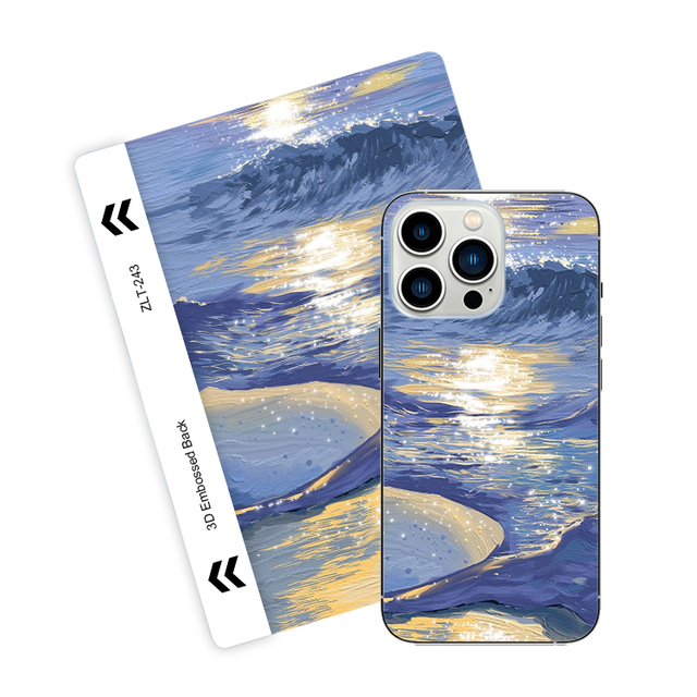 3D Printing Full Cover Customized Mobile Phone Embossed Back Skin Back Sticker for Cutting Machine