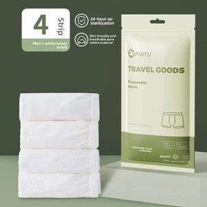 Lot de 4 boxers jetables non tissés respirants pour hommes – Taille adulte, taille mi-haute, idéal pour les voyages - Product Image 4