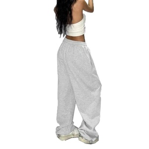 Wholesale Women's Oversized Cotton Casual Sweatpants Baggy Joggers with Wide Leg Loose Fit Streetwear Fashionable Trousers - Product Image 3