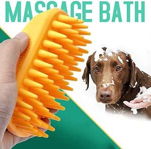 Brosse à shampooing en silicone pour animaux de compagnie Brosse à curry pour cheveux longs et courts Peigne moyen et grand pour chats et chiens Toilettage - Product Image 5