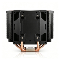 Refroidisseur d'air CPU Speedy Noir, 6 caloducs, ventilateurs à double roulement à billes, base en cuivre soudée, 80 CFM, compatible avec les boîtiers d'ordinateur