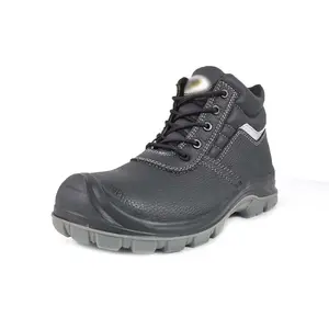 VITOSAFE-zapatos de seguridad con punta de acero para trabajo, botas de cuero de vaca negro personalizadas de alta calidad, S3