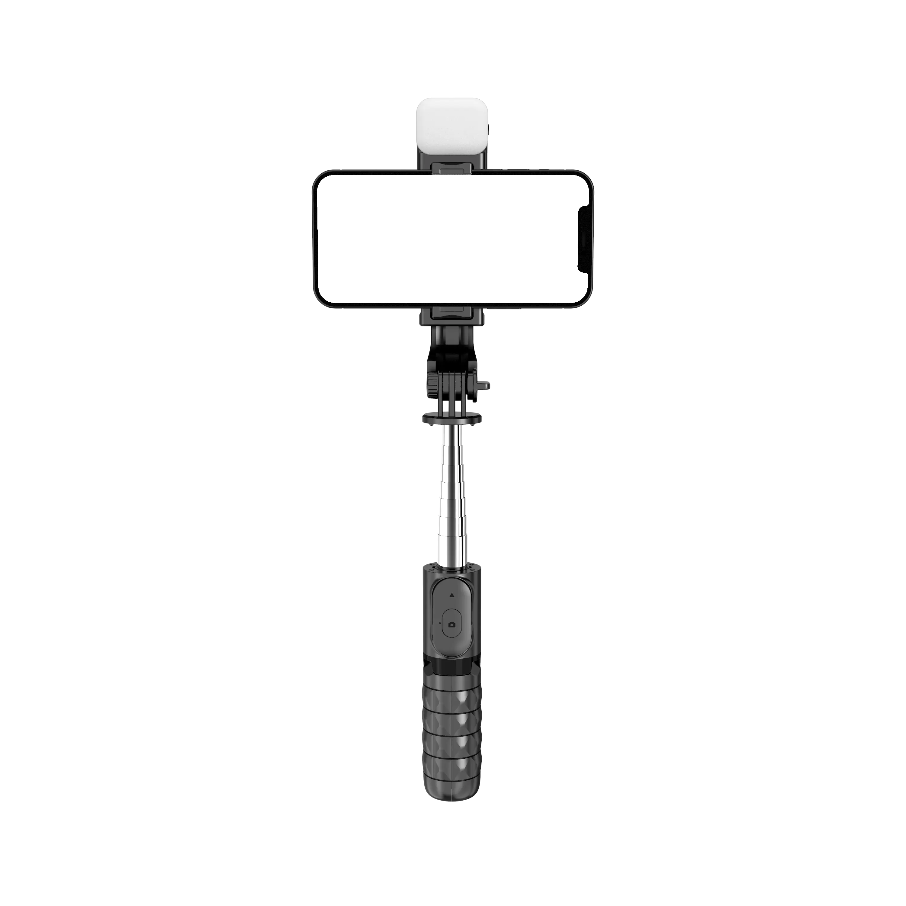 Mini selfie vara tripé LED preenchimento luz dobrável portátil tripé destacável controle remoto sem fio cardan estável