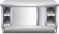 Kabinet Dapur besi tahan karat 304 desain Modular Modern ukuran kustom pintu geser penyimpanan komersial perlengkapan restoran Hotel