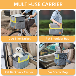 <span class=keywords><strong>Panier</strong></span> de vélo pliant détachable bon marché OEM pour le transporteur d'animal familier voyageant avant le transporteur de chien <span class=keywords><strong>panier</strong></span> de vélo housse de siège d'animal familier - Product Image 6