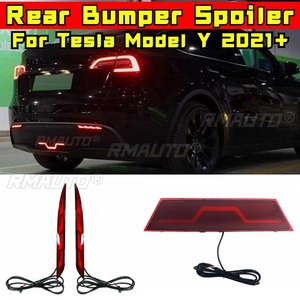 Car Rear Bumper <b>LED</b> Spoiler Lip <b>Diffuser</b> Splitter Glossy Black Modification Part For Tesla Model Y 2021+ Car Accessories - Product Image 3