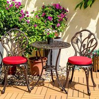 Ensemble table et chaises de balcon en aluminium moulé européen, design moderne, durable, pour extérieur, cour, jardin, villa, table à thé, coussin imperméable