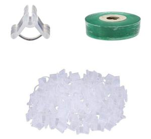 100 pièces Clips de ruban de greffage 1 paquet ruban de greffage Support de tige de plante Clips de fixation de <span class=keywords><strong>vigne</strong></span> Clips de croissance de semis accessoire de jardinage - Product Image 1