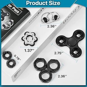 Juguetes Antiestrés de Escritorio para Adultos - Anillos Sensoriales de Plástico, Spinner Fácil de Usar, Variedad de Opciones para Calmar la Ansiedad y Mejorar la Concentración - Product Image 2