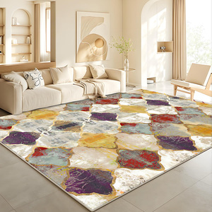 Tapis de style nordique rectangulaire à motif géométrique abstrait, résistant aux taches, en fibre de polyester, pour salon, chambre à coucher, usage domestique - Product Image 4