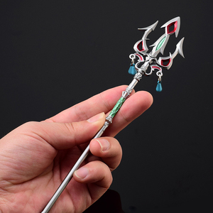 Jeu Switch <span class=keywords><strong>The</strong></span> Legend <span class=keywords><strong>of</strong></span> <span class=keywords><strong>Zelda</strong></span>: <span class=keywords><strong>Breath</strong></span> <span class=keywords><strong>of</strong></span> <span class=keywords><strong>the</strong></span> <span class=keywords><strong>Wild</strong></span>, mini jouets, épée, trident Lightscale, 22 cm, 34 g, artisanat en métal, décoration - Product Image 5