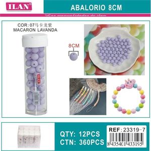 Perline di lavanda Macaron ILAN da 8 cm per la creazione di gioielli e artigianato - Product Image 3