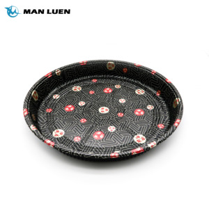 Disposable Round Packaging Sushi Containers Plastic Takeaway Party Tray with Lid