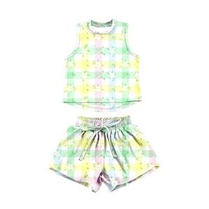 Précommande : Ensemble d'été pour bébés filles – T-shirt sans manches à fleurs et short élastique papillon – Tenue de sport/yoga pour enfants – <span class=keywords><strong>Cadeau</strong></span> idéal - Product Image 5