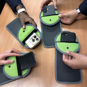 磁気ロック式携帯電話ポーチ ネオプレン素材 防水 隠し安全ピン 盗難防止 RFID信号遮断 セキュリティロッカー - Product Image 2