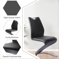 Meubles de salle à manger modernes nordiques chaise en cuir PU de luxe avec Banquet en forme de Z 2 pièces matériaux de velours en tissu léger de bureau
