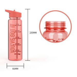Bouteille d'eau de sport en plastique sans BPA avec paille - Product Image 3