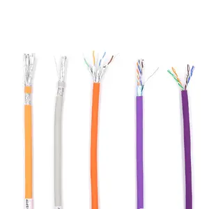 موصل Cat7 Rj45 لوحة الحائط Cat7 كابل إيثرنت Rj45 Cat7 1000 قدم موصل إنترنت Kabel Lan مسطح خارجي